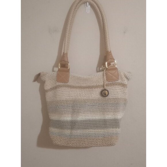 The Sak Women's Handbag Crocheted Hobo Shoulder Purse Brown/Tan Boho Hippie - Picture 1 of 10